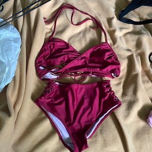 high waisted bikini.